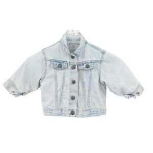 Vintage‎ Levis Baby Girl Denim Jacket Light Wash Distressed Size 18 Months